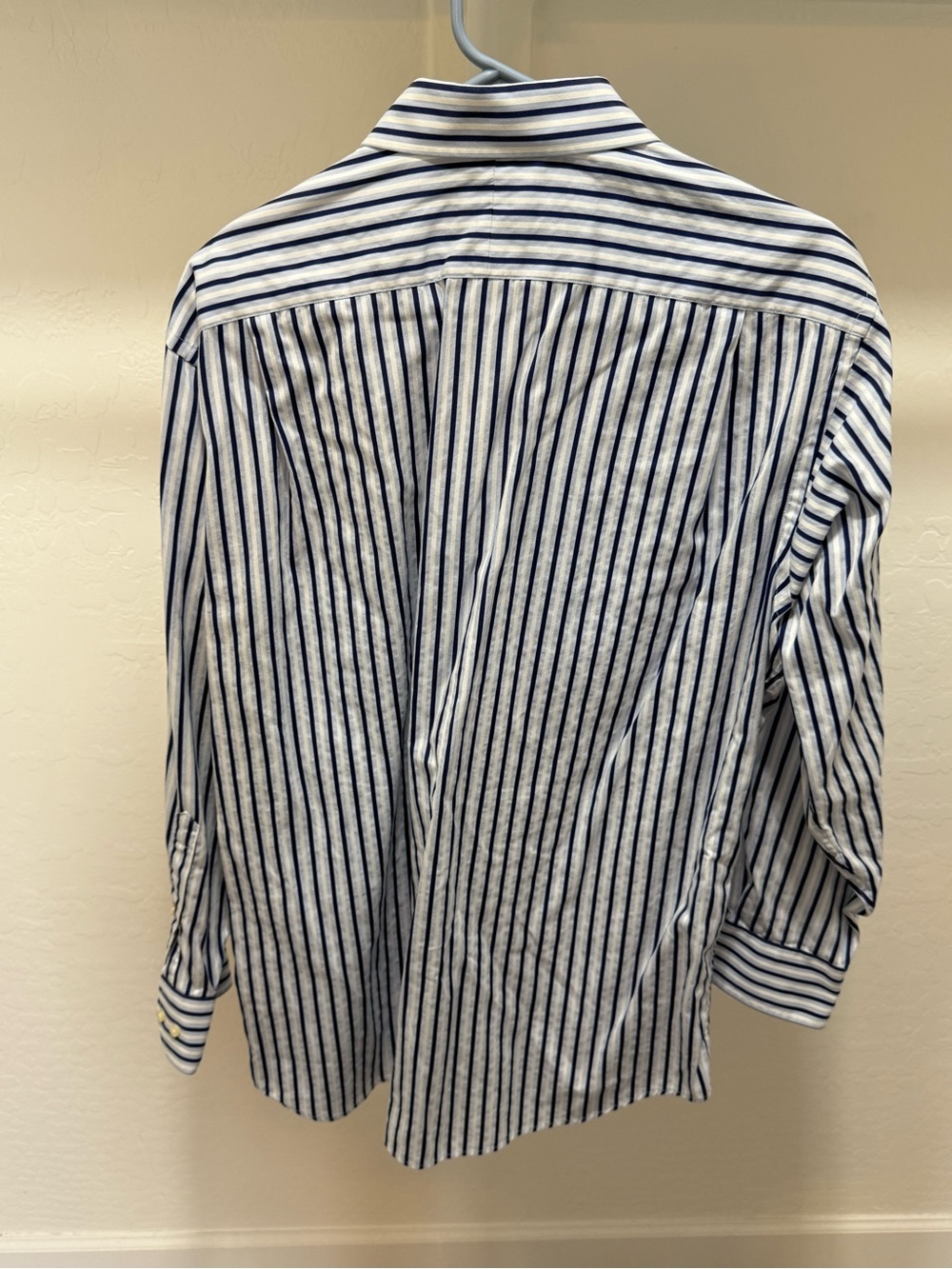 Tommy Bahama Blue and White Vertical Stripe Dress Shirt - Picture 4 of 4